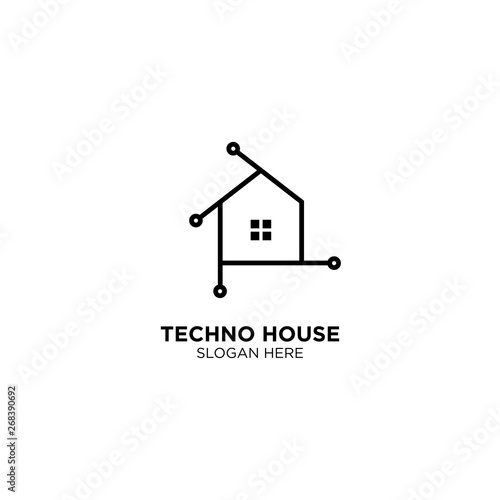 Techno House Logo Design Vector