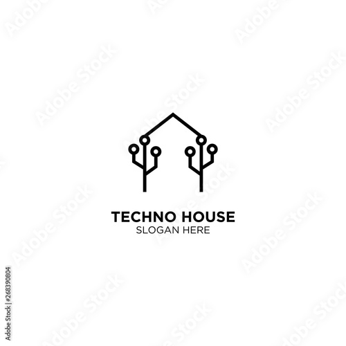 Techno House Logo Design Vector