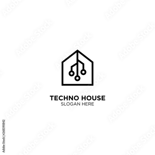 Techno House Logo Design Vector