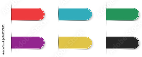 set of bookmark banner isolated on white background