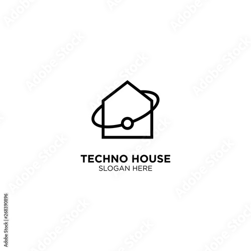Techno House Logo Design Vector