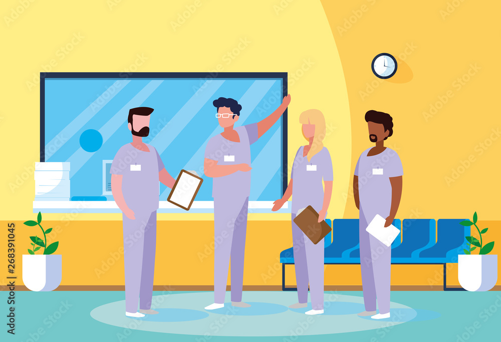 Obraz premium group of professionals doctors in hospital