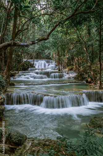 Huai Mae Khamin Waterfall tier 1, Khuean Srinagarindra National Park, Kanchanaburi, Thailand © wirojsid
