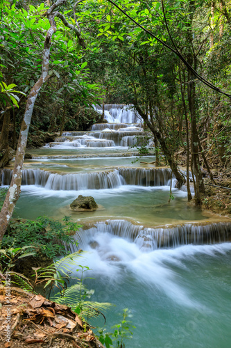 Huai Mae Khamin Waterfall tier 1, Khuean Srinagarindra National Park, Kanchanaburi, Thailand © wirojsid