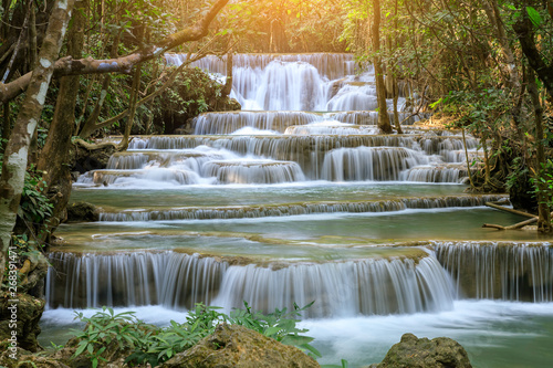 Huai Mae Khamin Waterfall tier 1  Khuean Srinagarindra National Park  Kanchanaburi  Thailand