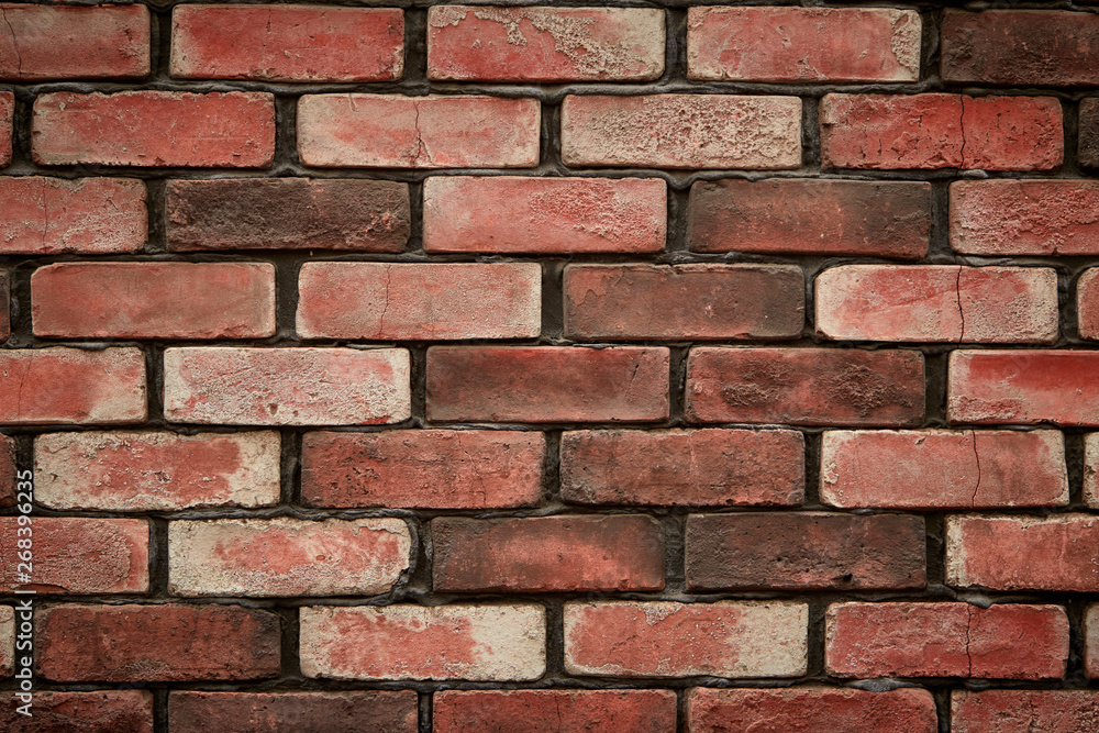 Natural red bricks wall masonry Natural red bricks wall masonry