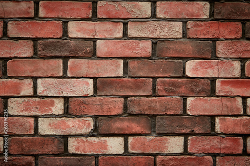 Natural red bricks wall masonry