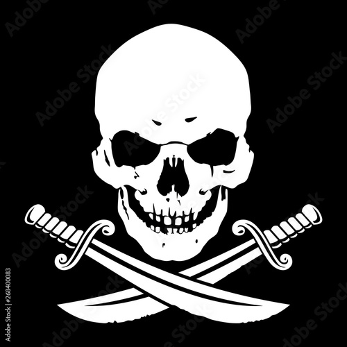 Jolly Roger, skull with crossed daggers