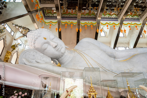 Thailand biggest white marble nirvana buddha at Wat Pa Phu Kon, Udon Thani Thailand photo
