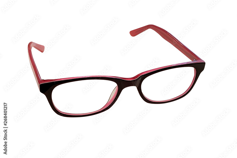pink female glasses isolated on white background pink female glasses isolated on white background