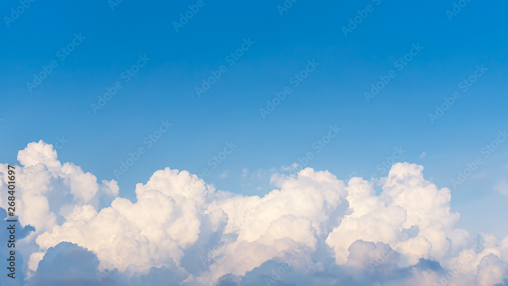 Panorama top of clouds and blue sky background - obrazy, fototapety, plakaty 