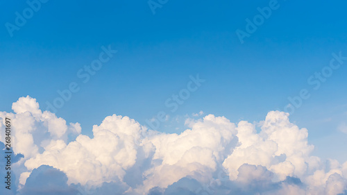 Panorama top of clouds and blue sky background photo