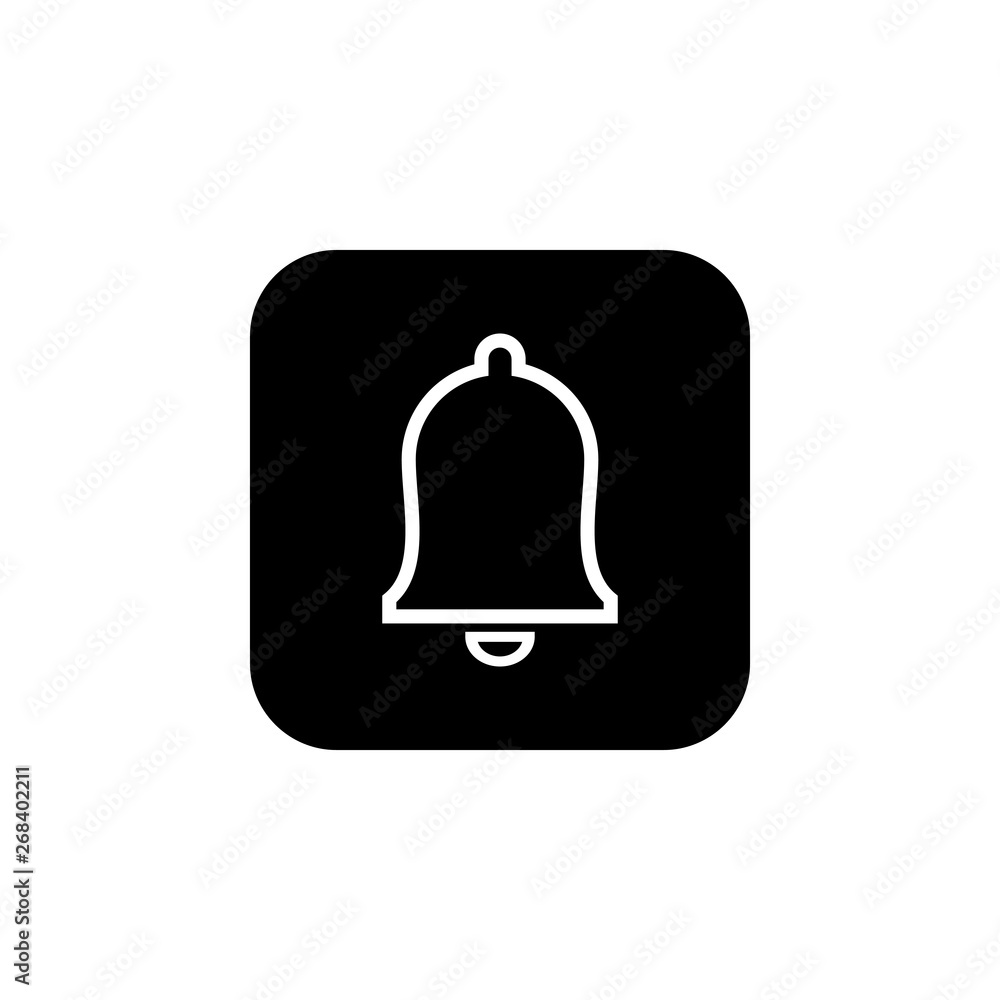 Bell Icon in trendy flat style isolated on grey background. Notification symbol for your web site design Bell Icon in trendy flat style isolated on grey background. Notification symbol for your web site design