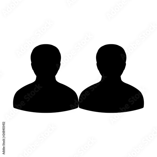 Company icon vector male group of persons symbol avatar for business in flat color glyph pictogram illustration
