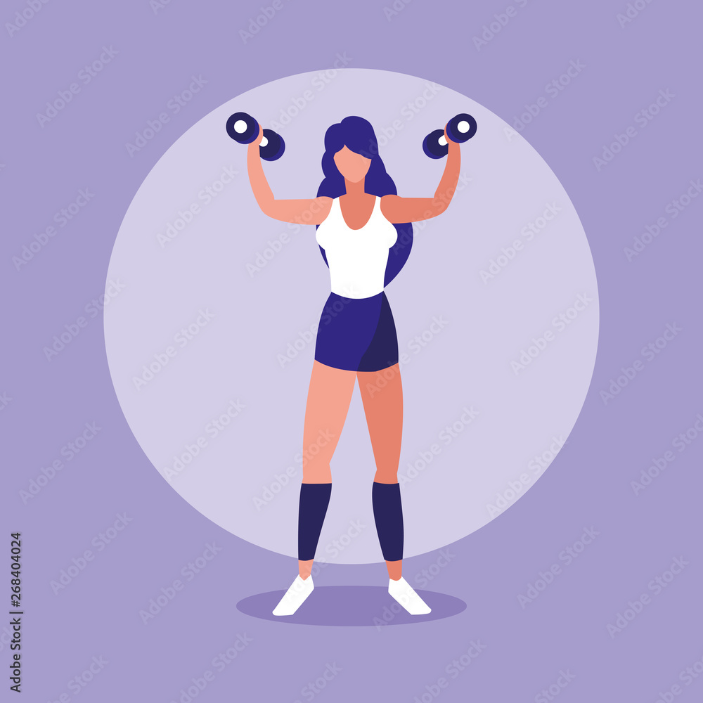 young athletic woman lifting dumbbells young athletic woman lifting dumbbells