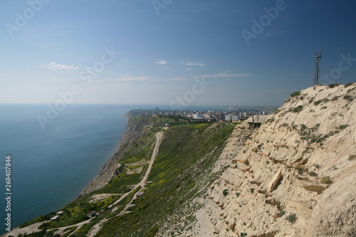 View of the city of Anapa and the Black sea, Russia.