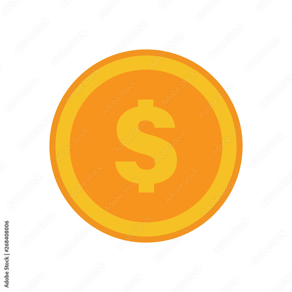 Coin vector icon, yellow gold money symbol. Flat vector illustration. Coin vector icon, yellow gold money symbol. Flat vector illustration.
