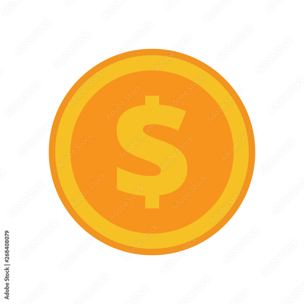Coin vector icon, yellow gold money symbol. Flat vector illustration. Coin vector icon, yellow gold money symbol. Flat vector illustration.