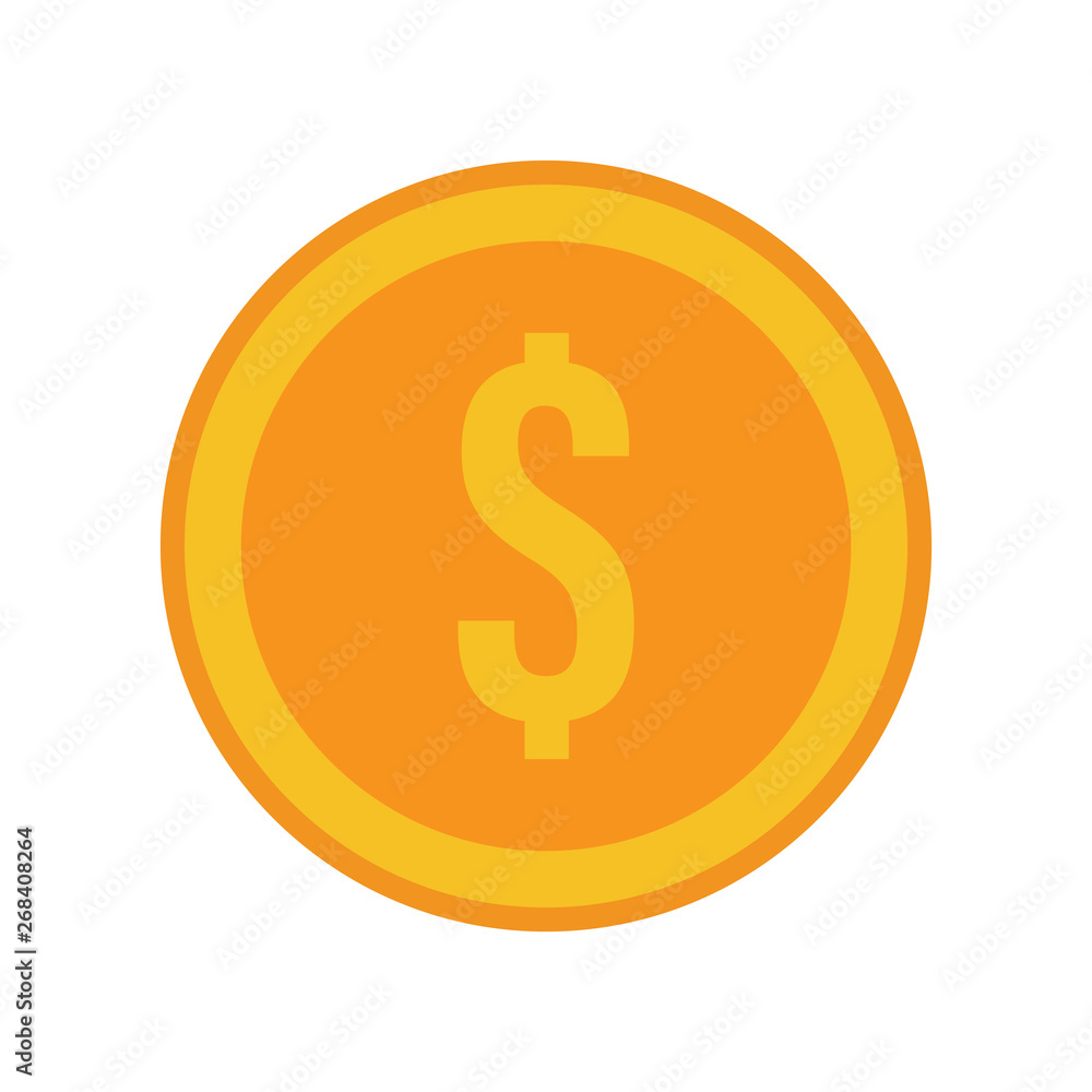 Coin vector icon, yellow gold money symbol. Flat vector illustration. Coin vector icon, yellow gold money symbol. Flat vector illustration.