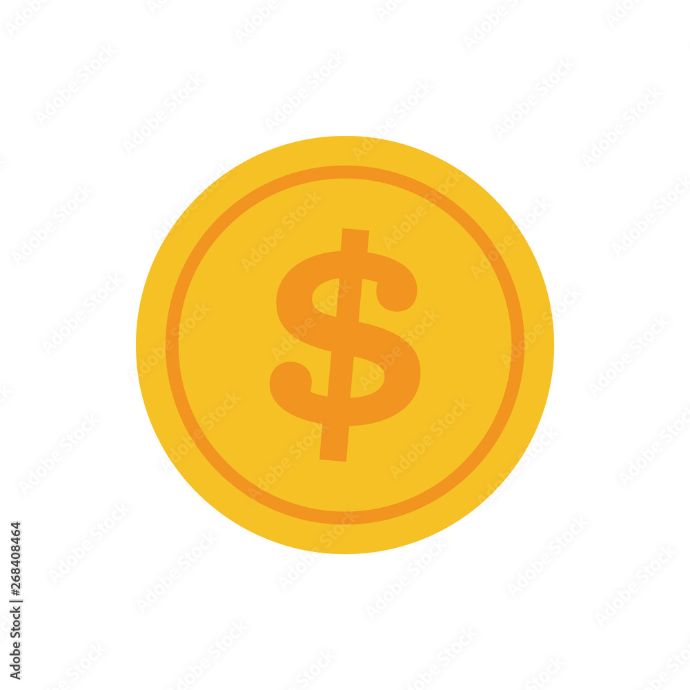 Coin vector icon, yellow gold money symbol. Flat vector illustration. Coin vector icon, yellow gold money symbol. Flat vector illustration.