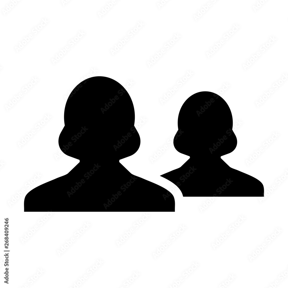Leadership icon vector female group of persons symbol avatar for business management team in flat color glyph pictogram illustration Leadership icon vector female group of persons symbol avatar for business management team in flat color glyph pictogram illustration