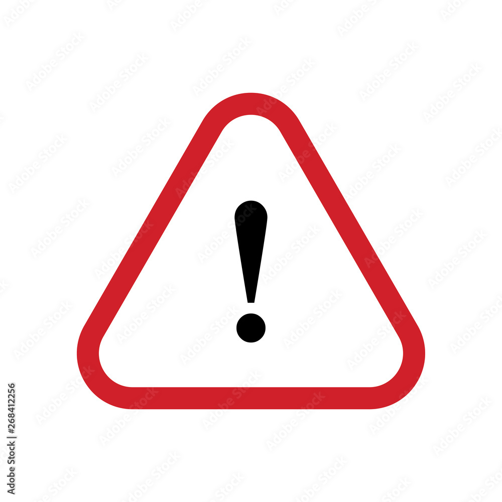 Alert sign vector icon, warning and exclamation symbol. Triangle with rounded borders and exclamation mark. Alert sign vector icon, warning and exclamation symbol. Triangle with rounded borders and exclamation mark.