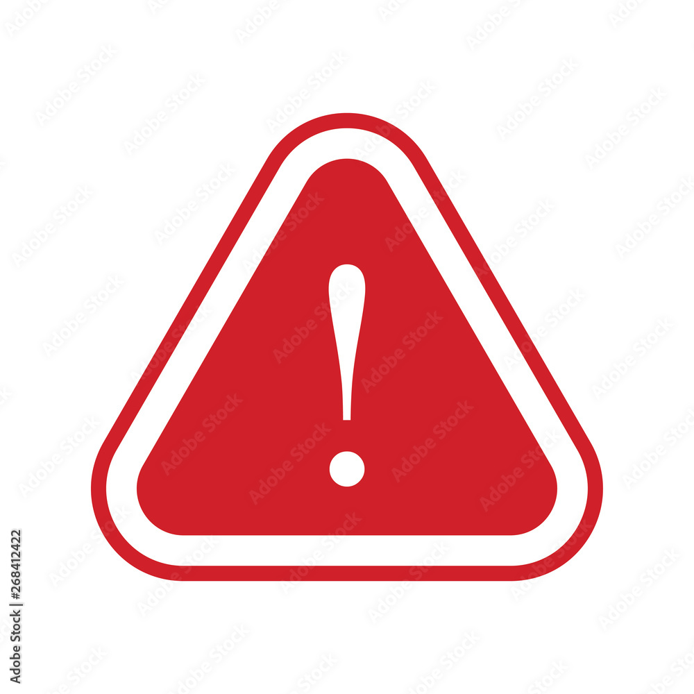 Alert sign vector icon, warning and exclamation symbol. Triangle with rounded borders and exclamation mark. Alert sign vector icon, warning and exclamation symbol. Triangle with rounded borders and exclamation mark.