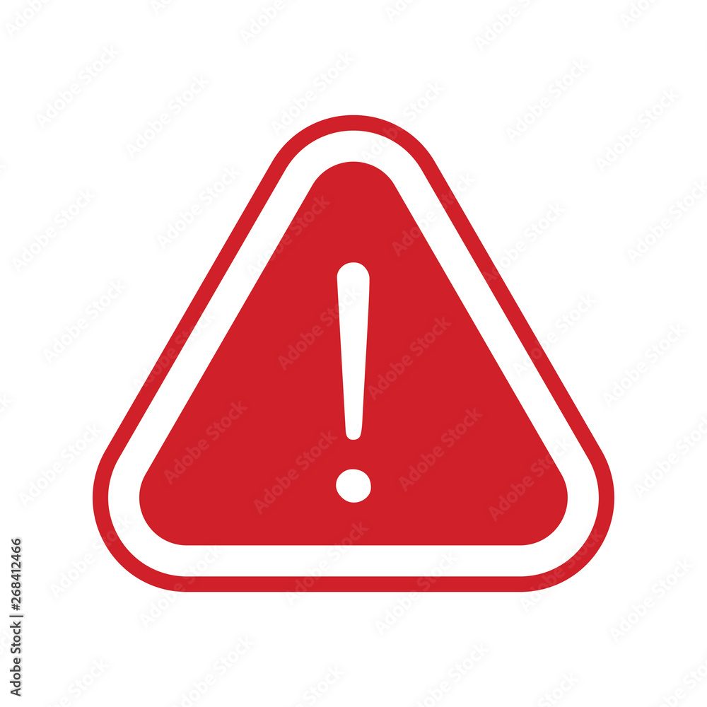 Alert sign vector icon, warning and exclamation symbol. Triangle with rounded borders and exclamation mark. Alert sign vector icon, warning and exclamation symbol. Triangle with rounded borders and exclamation mark.