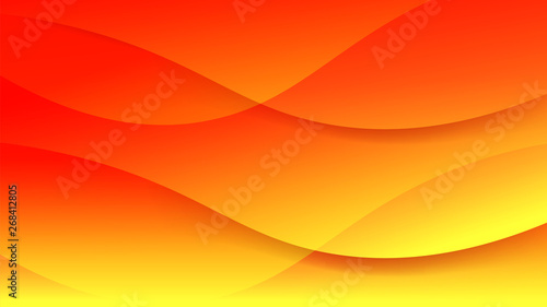 Futuristic beautiful orange yellow soft graphic swoosh background. Modern abstract acta certificate with mild smooth wave lines layout. Vector illustration