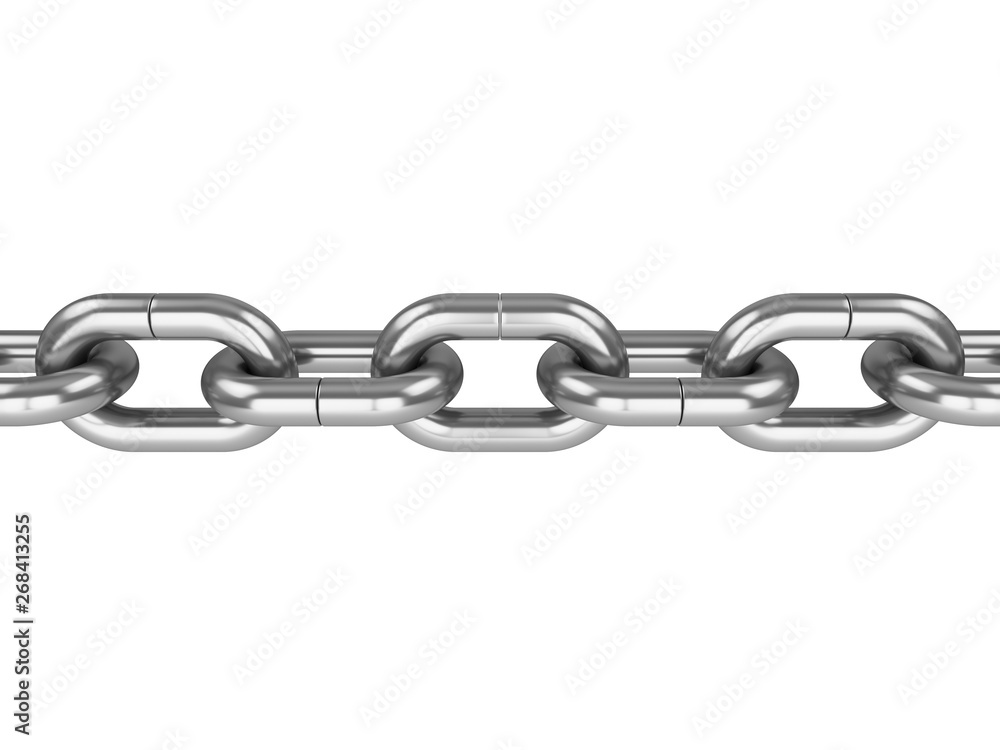 3D rendering Chain on white background 3D rendering Chain on white background