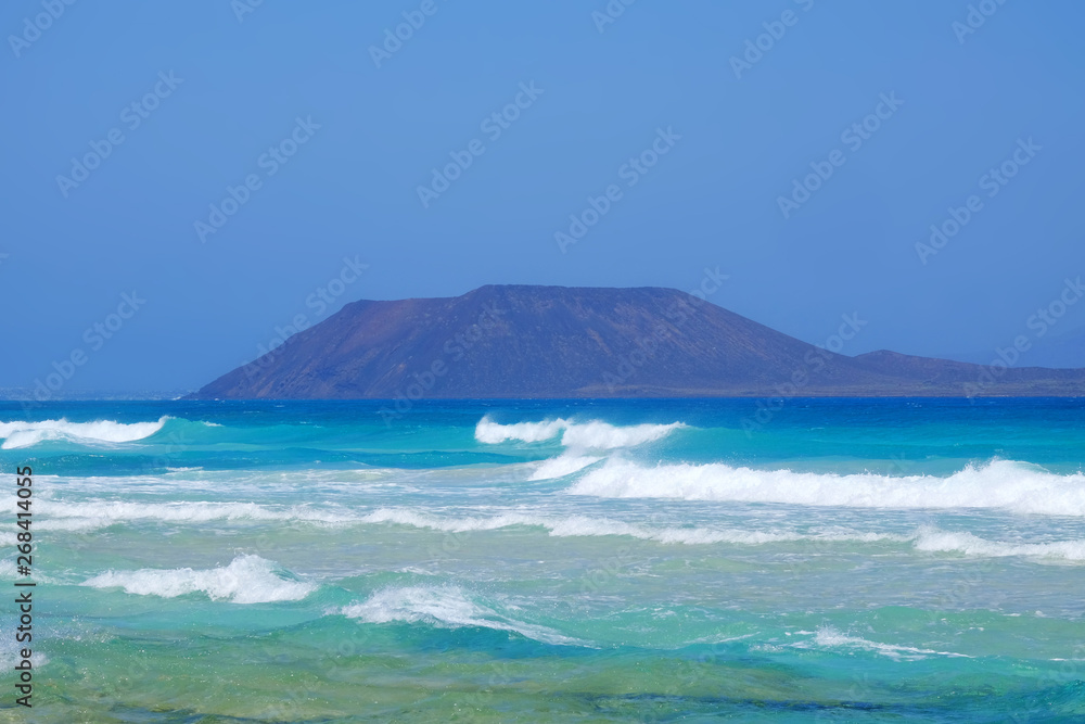 Fototapeta premium View on the Island Lobos from Corralejo, Fuerteventura.