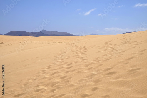 Sand Dunes in National Park Corralejo, Fuerteventura.