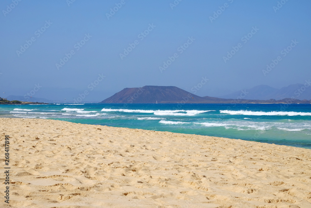 Beach Corralejo on Fuerteventura, Canary Islands.