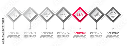 Design of a company timeline with business icons. Vector