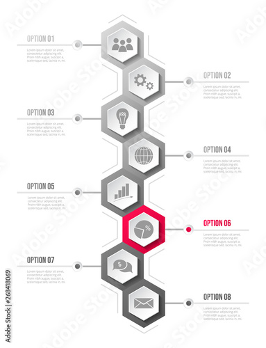 Business infograph with icons - concept of template. Vector