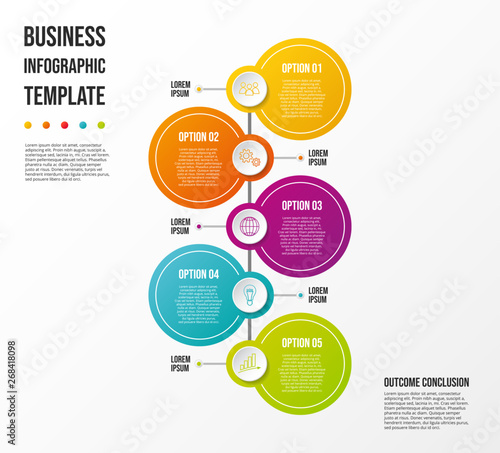 Round business infographic with icons. Vector