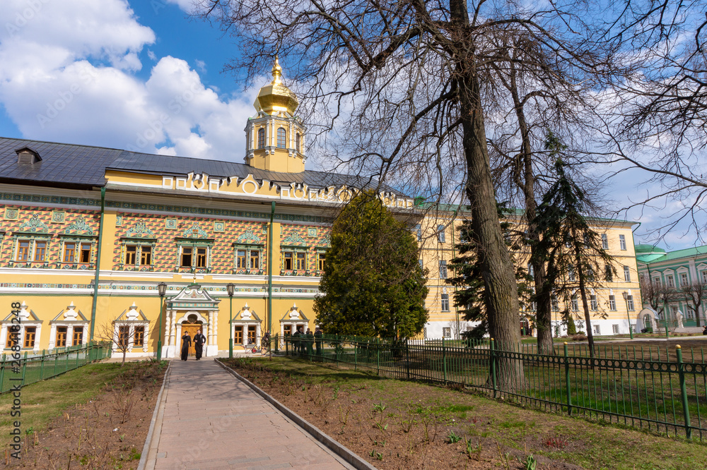 Exterior of the royal Palace (Tsar's Chambers) in the Trinity-Sergius Lavra, Sergiev Posad, Moscow, Russia