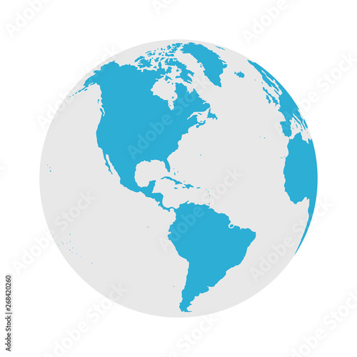 Globe Icon - Round World Map Flat Vector