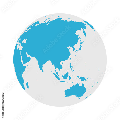 Globe Icon - Round World Map Flat Vector