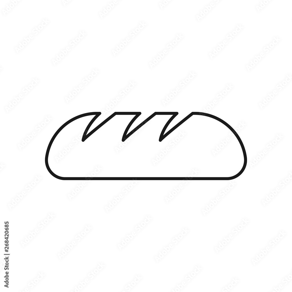 Outline Bread Icon isolated on white background. Modern simple bread symbol for web site design, logo, app, UI. Vector illustration. Outline Bread Icon isolated on white background. Modern simple bread symbol for web site design, logo, app, UI. Vector illustration.