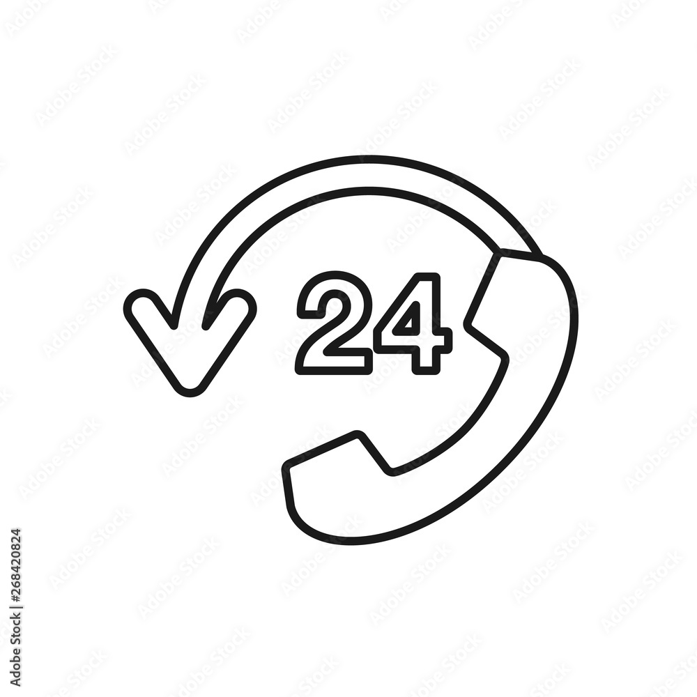 Call 24 icon. Call center 24 hour vector icon. 24 hour call support icon. Customer call support icon Call 24 icon. Call center 24 hour vector icon. 24 hour call support icon. Customer call support icon
