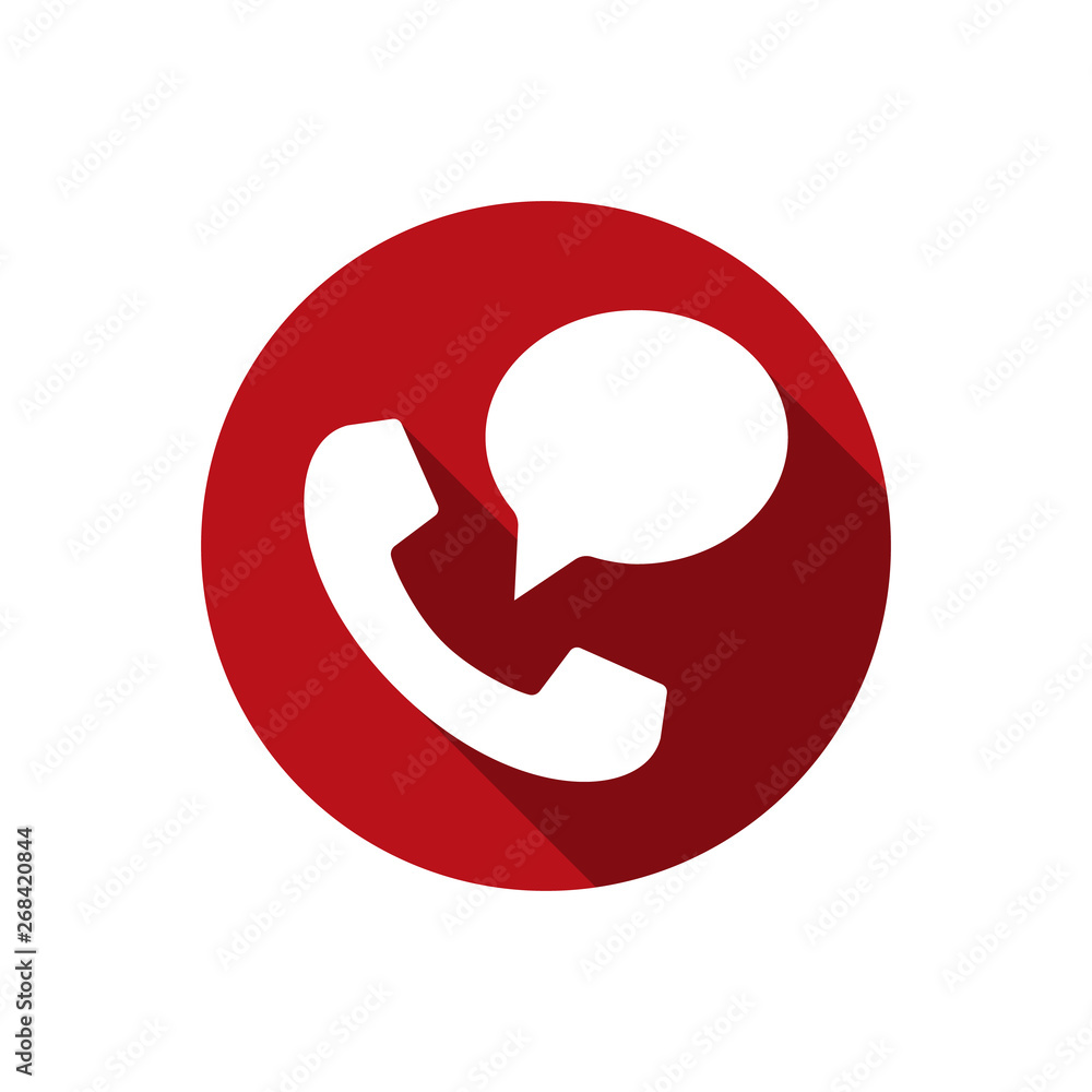 Call icon with speech bubble. Phone and chatting bubble in trendy flat style for perfect mobile and web concept Call icon with speech bubble. Phone and chatting bubble in trendy flat style for perfect mobile and web concept
