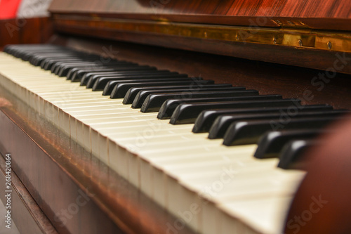 Acoustic Piano keyboard, close up