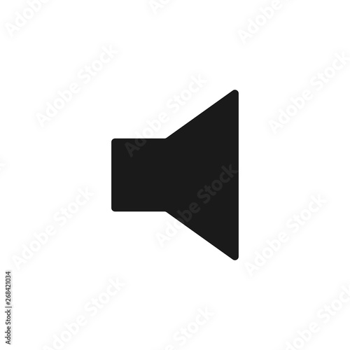 Audio speaker volume or music speaker volume on flat vector icon for apps and websites. Megaphone symbol isolated on white background. Vector illustration