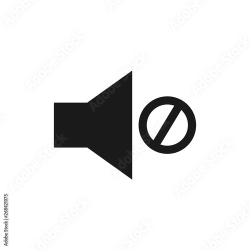 Mute button icon. Sound off icon vector in flat style. Speaker in mute mode symbol illustration. Audio speaker closed icon vector