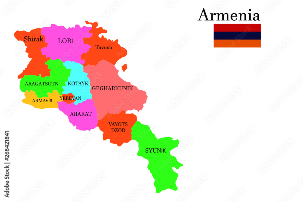 Obraz premium Armenia map vector illustration