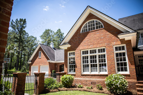 Large Brick Classic Traditional Home House on Wooded Lot