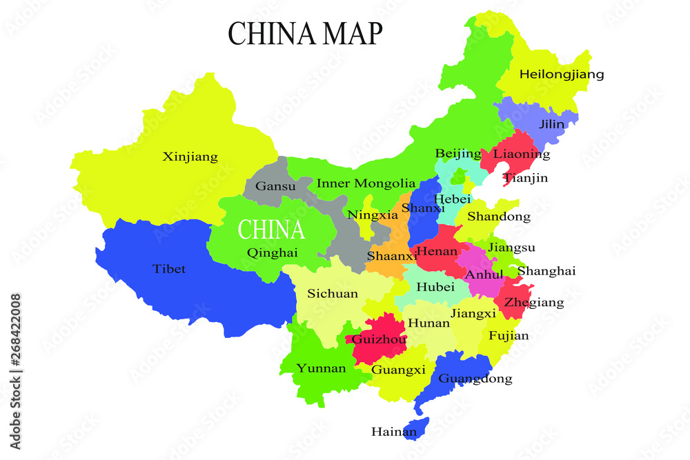 Obraz premium China map vector illustration