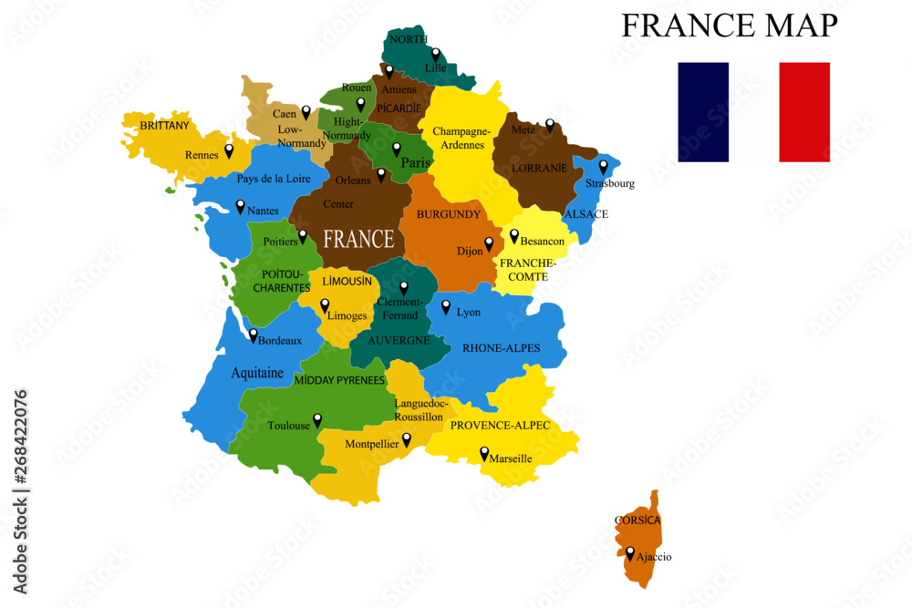 Obraz premium France map vector illustration