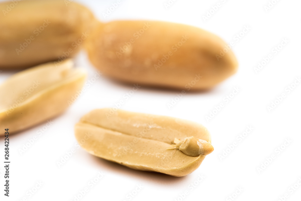 dried peanuts with shell on white background dried peanuts with shell on white background